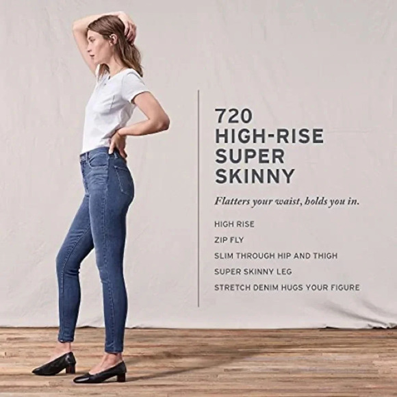 Levi’s 720 | High Rise Super Skinny | size 26 | Distressed | GUC - Picture 2 of 8